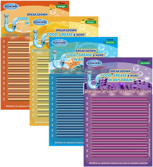 Drain Cleaner Sticks Keeps Drains and Pipes Clear and Odor As Seen On TV 4 Packs(48 pcs)...