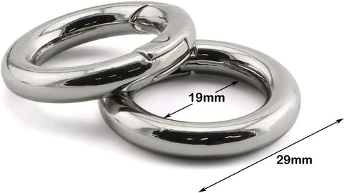 JCBIZ 6pcs Zinc Alloy Round Spring Snap Hooks Clip DIY Accessories for Handbag Purse Shoulder Strap Key Chains,20mm/0.78in Inner Diameter Circle M...