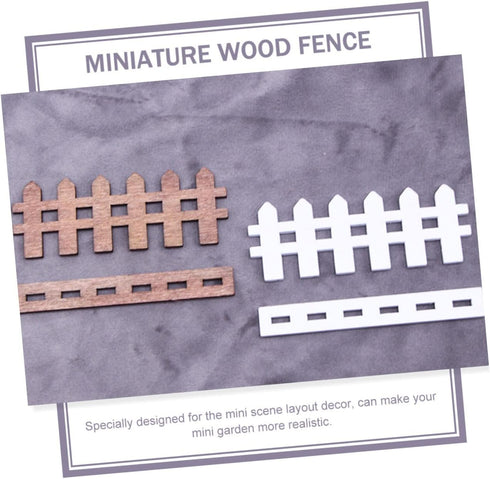 Toyvian Dollhouse Fence Woodsy Decor Miniature Ornaments Outdoor Lawn Decor 10pcs Miniature Edging Fence Landscape Decor Mini Fence White Picket F...