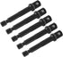 Square Socket Bit Adapter, 5 Pcs 3/8 Hex Impact Socket Extension Socket Driver Bits Set Impact Socket Adapter for Automotive DIY Drills(1/4 Hex Sh...