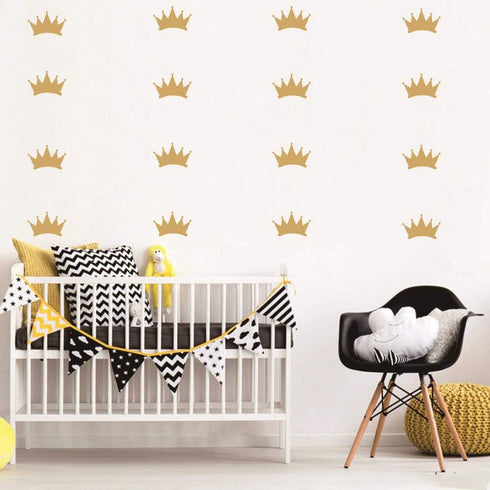 48 pcs Princess Crown Wall Stickers – Vinyl Art for Girl’s Room, Nursery Room, Baby Bedroom Decor, Removable Wall Mural for Kids, Little Princess ...