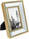 Isaac Jacobs 4x6 Gold Beveled Mirror Picture Frame - Classic Mirrored Frame with Deep Slanted Angle Made for Wall Décor Display, Photo Gallery and...
