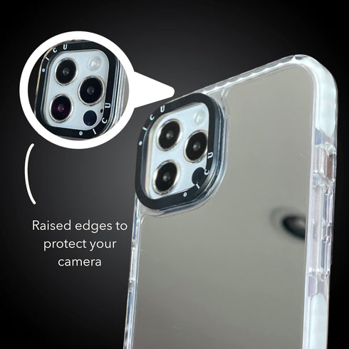 I.C.U. Mirror Cell Case by ICU Designs, iPhone 13 Pro Case (6.1) for Women, & Men, Vanity Mirror for Makeup and Outdoor, Slim Protective TPE Shock...