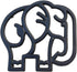 Elephant Cast Iron Trivet for Hot Pots & Kitchen & Dining Table, Elephant Gifts & Decor, Metal Wall Art, 2 or More for Set, Black, 6.6 x 6.1 Inche...