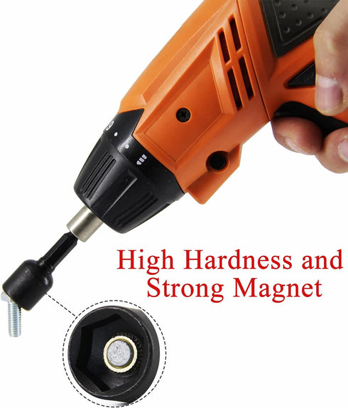 14PC Power Magnetic Nut Driver Drill Bit Set Socket Bit Adapter metric&SAE Socket for Wrench Screw 1/4" Driver Hex...