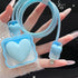 Waves Blue Heart Shape DIY 18W 20W Data Cable USB Charger Protector Line Earphone Wire Saver Charger Protector Compatible with iPhone XR/7/8/11/12...