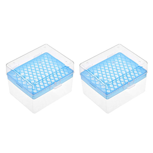 uxcell Pipette Tips Box 100-Well Polypropylene Tip Holder Container for 1ml /1000ul Pipettor 8.5mm Hole Diameter 2Pcs...