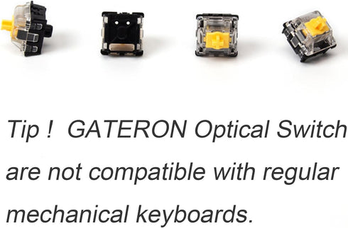 GATERON KS-15 Optical Yellow Keyboard Switches, 35gf RGB LED Infrared Path Linear Key Switches for Mechanical Keyboard (35PCS, Yellow)...