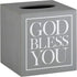 Creative Brands Faithworks - God Bless You Wooden Tissue Box Cover, Small, Grey...
