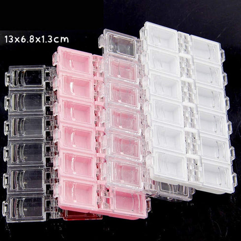 ARTIBETTER 4 Pcs Jewelry Storage Box 12 Compartments Clear Plastic Storage Case Nail Art Container for Glitter, Beads, Sequins, Jewelry Storage...