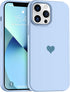 Jmltech Compatible with iPhone 13 Pro Max Case Silicone Women Girls Blue Heart Design Slim with Soft Anti-Scratch Microfiber Lining Protective Pho...