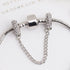 MagiDeal Heart Clasp Safety Chain Charm Plated Silver Clip Lock Stopper Charm Spacer Beads for Charms Bracelets (Crystal Safety Chain)...