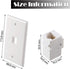 Weewooday 4 Pack Ethernet Wall Plate with Single Port, RJ45 Cat6 Female to Female Jack Inline Coupler Plates Ethernet Cable Faceplates(White,4 Pac...