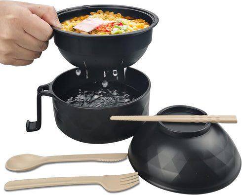 Layron Ramen Cooker Ramen Bowl Set with Chopsticks 33oz Microwave Noodle Bowl College Dorm Room Essentials for Girls for Boys Apartment Essentials...