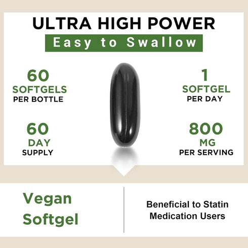 Liposomal CoQ10 800mg Ubiquinol Softgel, Max Absorption Ubiquinol Coenzyme Q10, Ubiquinol CoQ10 Supplement for Antioxidant, Heart Function & Energ...