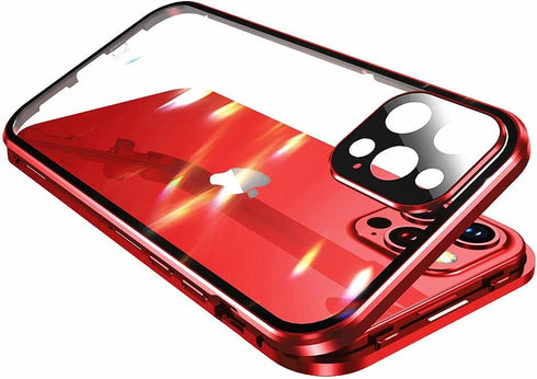 Anti-spy Screen iPhone12Promax case?Lock + Magnetic adsorption Anti-Peeping Metal Frame 360 Full Body Protective Cover Double-Sided Glass Lens Pro...
