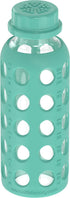 Lifefactory 9-Ounce Glass Water Bottle with Flat Cap and Silicone Sleeve Kale...