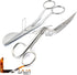 6 inch Stainless Steel Applique Duckbill Scissors Blade with Offset Handle & 6 inch Machine Embroidery Double Curved Scissors Bundle...