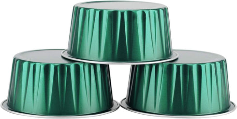 EUSOAR Aluminum Foil Cups, 5 oz 50pcs Baking Cups with Lids, 3.34"x2.59"x2.35" Snacks Desserts Flan, Cupcake Pie Ramekin, Recyclable Catering Wedd...