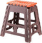 AZUMAYA Folding Step Stool 15.4" inches Height Brown and Orange FKF-622OR...