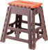 AZUMAYA Folding Step Stool 15.4" inches Height Brown and Orange FKF-622OR...
