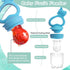 Baby Fruit Food Feeder Breastmilk Popsicle Molds for Teething Relief, Introduce New Foods, Silicone Freezer Tray with Lid, includes 6 Food Pacifie...