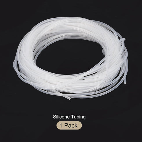 10m(33ft) 1mm(0.04") ID x 2mm(0.08") OD Silicone Tubing Clear Industrial Plastic Tubing Pure Silicone Hoses for Pump Siphoning Draining Irrigation...