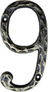 5.6 Inch House Numbers, Cast Iron Hammered Mailbox Number/Home Address Number/Brass Number 9...