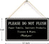 Please do not throw anything in the toilet other than toilet paper Thank You - Septic Tank Notice Small Toilet Plaque 12 inch by 6 inch...
