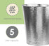 Home Basics Hammered Stainless Steel Bathroom Garbage Wastebasket bin 6 Liter, Chrome Finish...