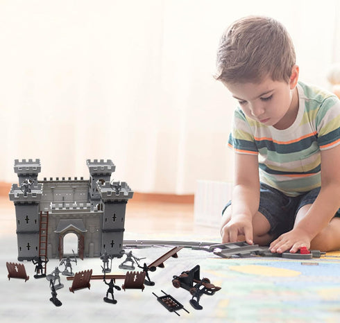 Medieval Castle Toys,Knight Game Soldier Model Building Accessories, DIY Assembled Castle Model Set,Playset Gifts...