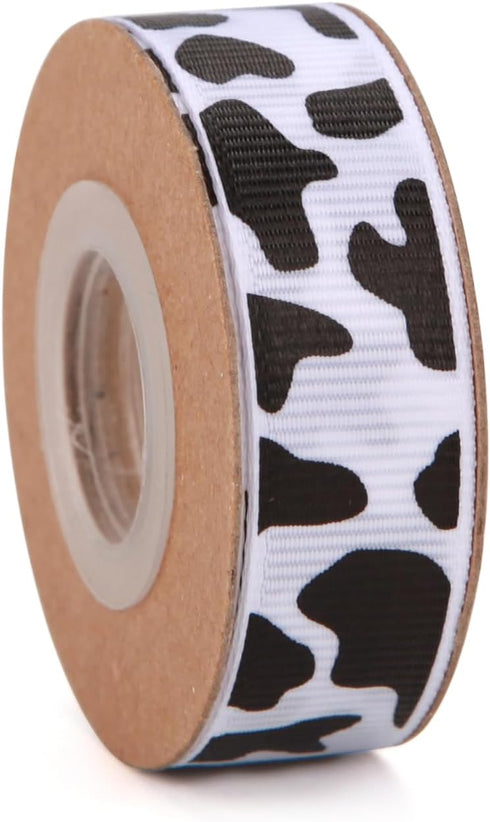 4 Rolls Total 20 Yards Cow Ribbon Cow Print Grosgrain Ribbon Animal Print Ribbons for DIY Crafts Gift Wrapping Wedding Party Christmas Decoration ...