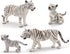 Gemini&Genius White Tiger Family Set Realistic Animal Figurines with Cub, Safari Animals Family Playset Figures, Educational Wildlife World Models...