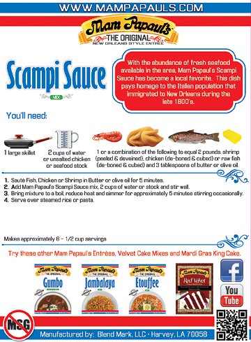Mam Papaul's Scampi Sauce 2.75 oz...