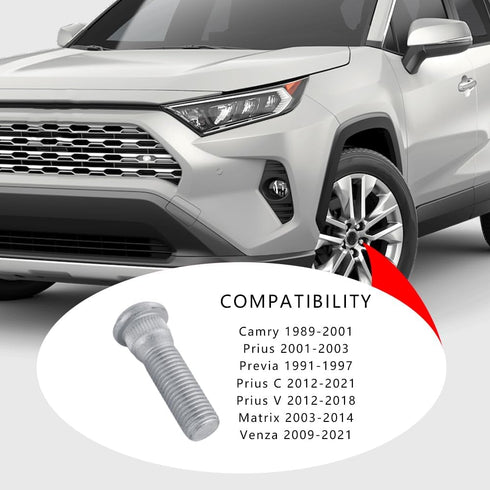 5PCS Wheel Studs, 49mm Long & M12x1.5 Steel Lug Bolts, Steel Tire Studs Replacemnet OEM#610-266 90942-02049 Wheel Lug Stud Car Accessories Compati...