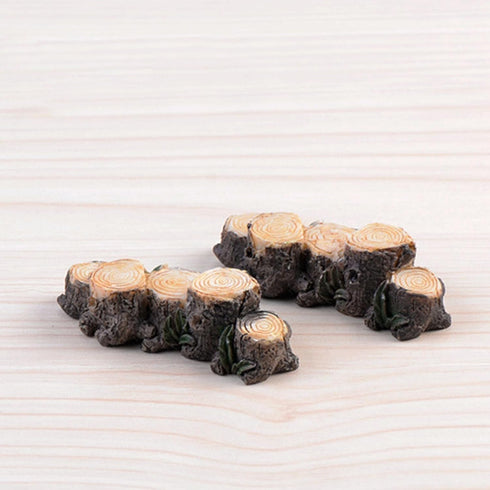 1Pc Brown Yard and Garden Decor Miniature Resin Stump Micro Landscape Fairy Garden Mini Ornament Dollhouse Decor Garden Sculptures and Statues...