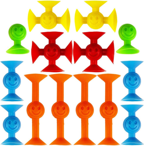 JA-RU Such Fun Mini Suction Stackers (1 Pack, 14 Units per Pack) Fun Connect Suction Cup Suckers. Kids Shower Bath Toys. STEM Educational Learning...