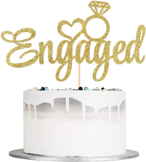 Engaged Cake Topper - Engagement Wedding Party Decorations Supplies...