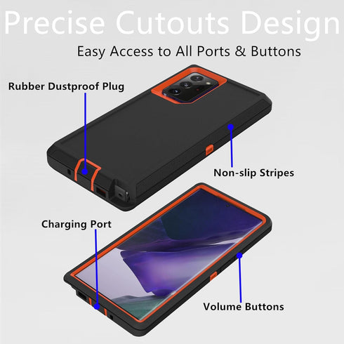 for Samsung Galaxy Note 20 Ultra Case, Heavy Duty Protective Case Dustproof Shockproof Protection 3 in 1 Rugged Cover for Samsung Galaxy Note 20 U...