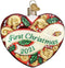 Old World Christmas Ornaments 2021 First Christmas Heart Glass Blown Ornaments for Christmas Tree...