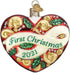 Old World Christmas Ornaments 2021 First Christmas Heart Glass Blown Ornaments for Christmas Tree...