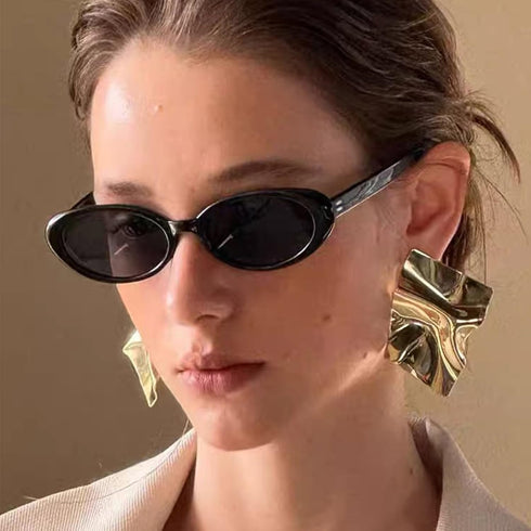 Retro Oval Sunglasses for Women Men 90s Style Vintage Small Sun Glasses UV400 Protection Shades...