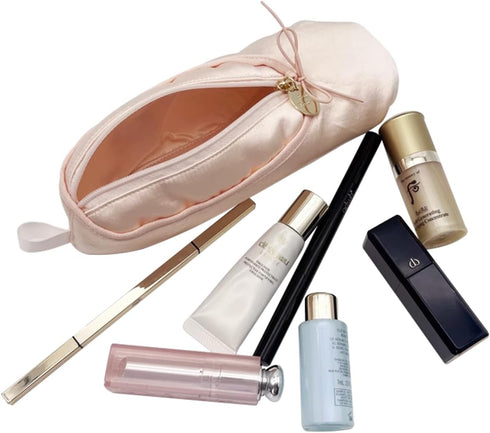 Ballet Shoe Makeup Bag, Small Cosmetic Bag for Trip Portable Cosmetic Travel Bag, Makeup Organizer Bag Cosmetic Organizer for Woman Girl Dancer Lo...