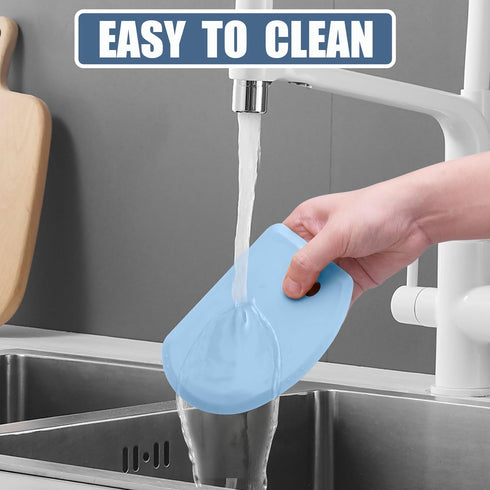Silicone Dough Scraper with Stainless Steel Sheet, Curved Edge Flexible Bowl Scraper for Baking, Food Grade Silicone Bench Scraper for Sourdough B...