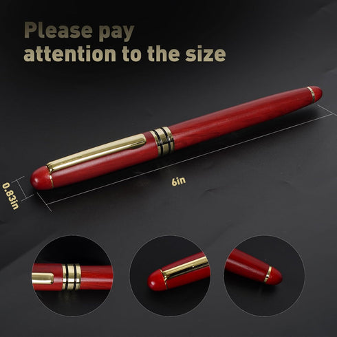 2-pcs Luxury Wooden Ballpoint Pen Set Exquisite Signature Pen Writing Calligraphy Neutral Pen Business Office Diary Writing The Best Gift...