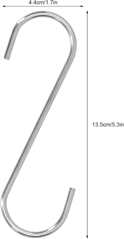 S Hook, Hanging Feeder Stainless Steel S Hook, Stainless Steel Heavy Duty S Shaped Hook for Bathroom, for Garden Balcony Hanging Bird Feeder Acces...