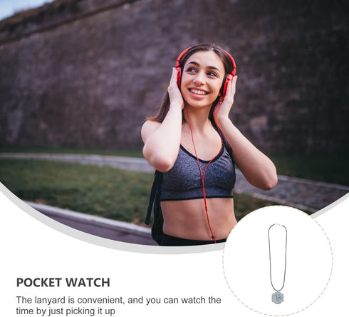 Hemobllo Digital Pocket Watch, Watch Necklace Neck Hanging Pocket Watch Digital: Electric Neck Watch Fitness Workout Watch Timer Multi Watch White...