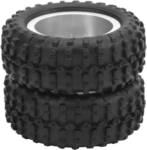 2pcs RC Car Rear Tires, Durable 52mm Aluminum Alloy Rear Tire RC Upgrade Parts for WPL D12 1/10 RC Truck, RC Wheels RC Accessories (009)(Silver)...