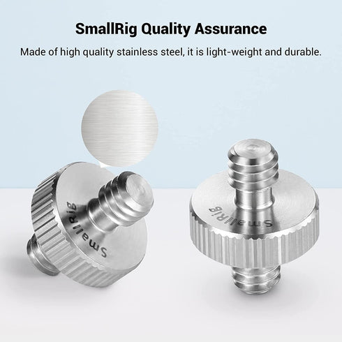 SMALLRIG 1/4" to 1/4" Male Threaded Screw Adapter Double Head Stud for Camera Cage Monitor LED Microphone, Pack of 2-828...
