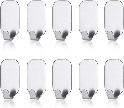 Self Adhesive Hook Stick on Wall 304 Stainless Steel Polished Hanging Clothes Coat Hat Hooks and Strong Heavy Duty Metal Super Power Hooks Storage...